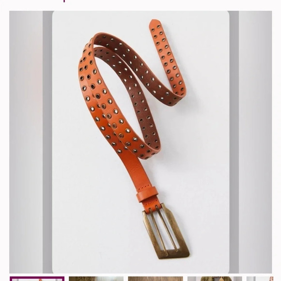 Free People Belt Rush Hour Grommet Belt Orange Leather Slim Grommet
Belt S/M - Picture 6 of 9